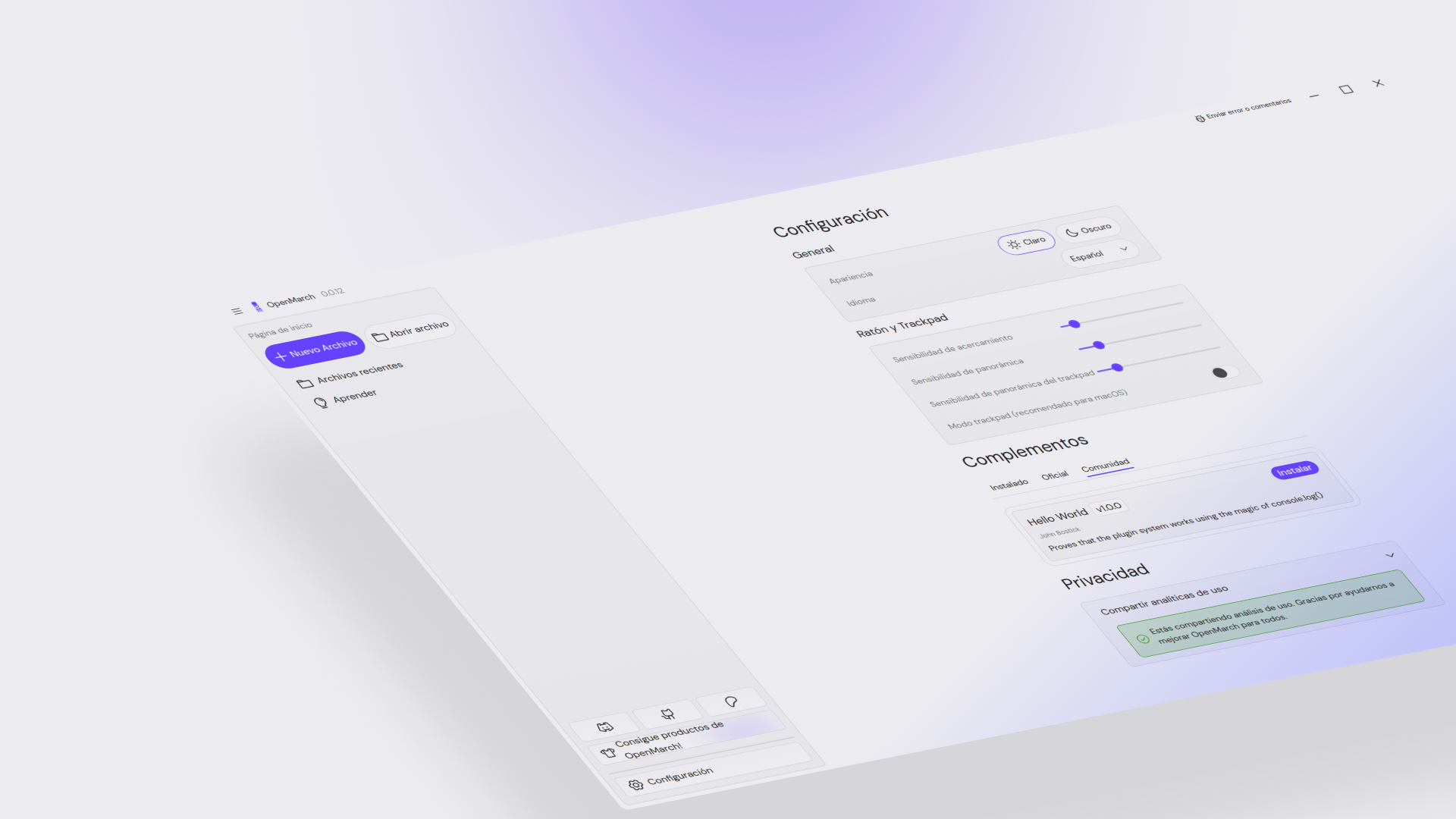 Desktop app in spanish